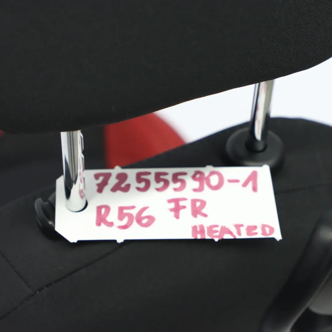  Front Seat Mini R55 R56 LCI Sport Cloth Fabric Red Leather Right O/S Heated - SKU 7255590-1 - Part number 7255590