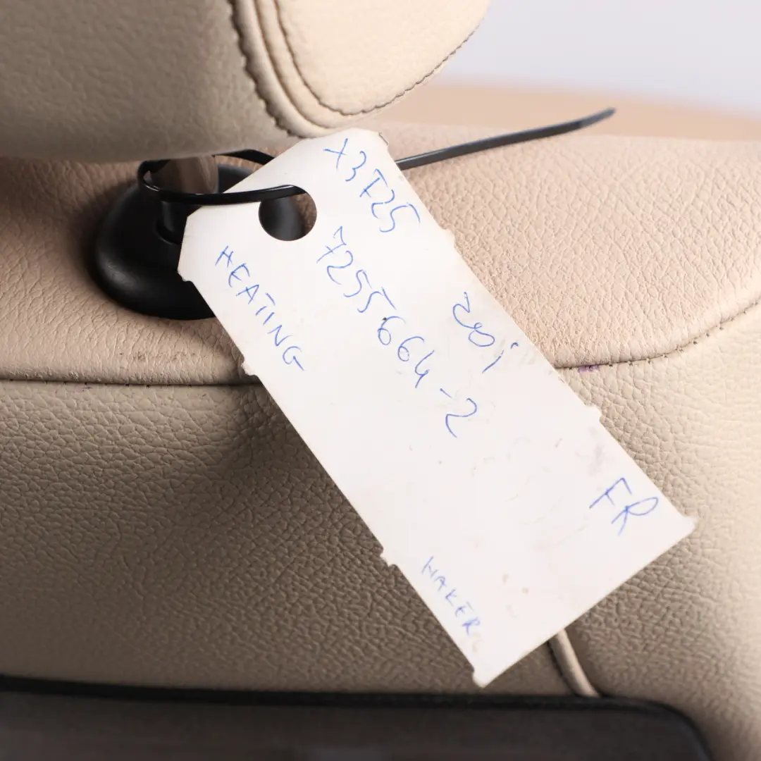 Front Seat BMW X3 F25 X4 F26 Right O/S Heated Interior Leather Nevada Oyster to with Part number 7255664 Front Seat BMW X3 F25 X4 F26 Right O/S Heated Interior Leather Nevada Oyster - SKU 7255664-2 - Part number 7255664