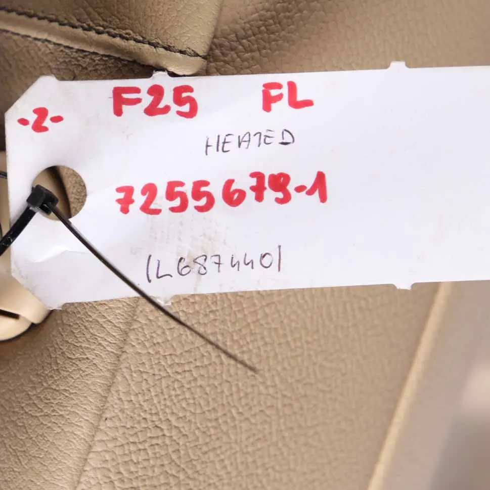 Front Seat BMW X3 F25 M Sport Heated Left N/S Interior Leather Nevada Beige to with Part number 7255679 Front Seat BMW X3 F25 M Sport Heated Left N/S Interior Leather Nevada Beige - SKU 7255679-1 - Part number 7255679