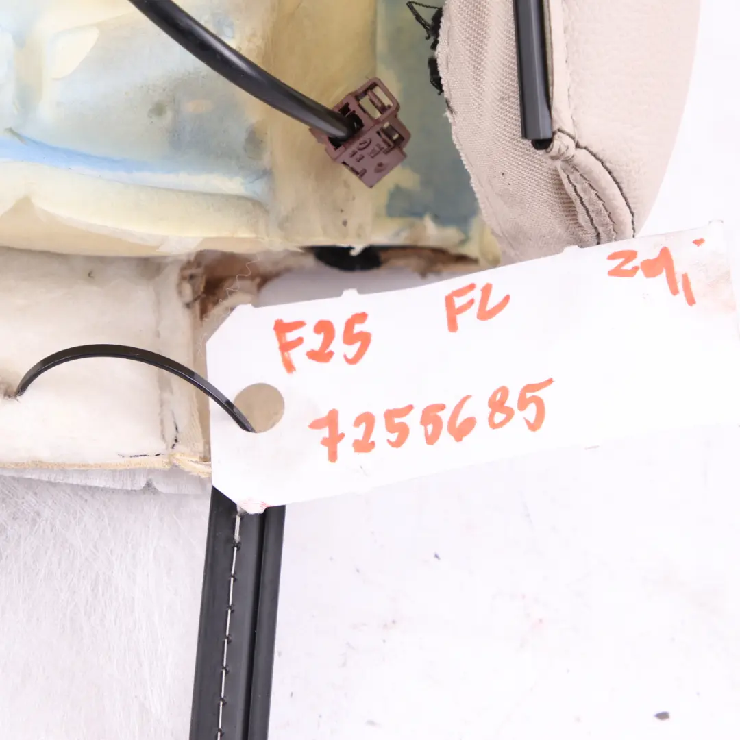 Heated Front Left N/S Backrest Leather Oyster to BMW X3 F25 Seat Cover Sport with Part number 7255685 BMW X3 F25 Seat Cover Sport Heated Front Left N/S Backrest Leather Oyster - SKU 7255685 - Part number 7255685