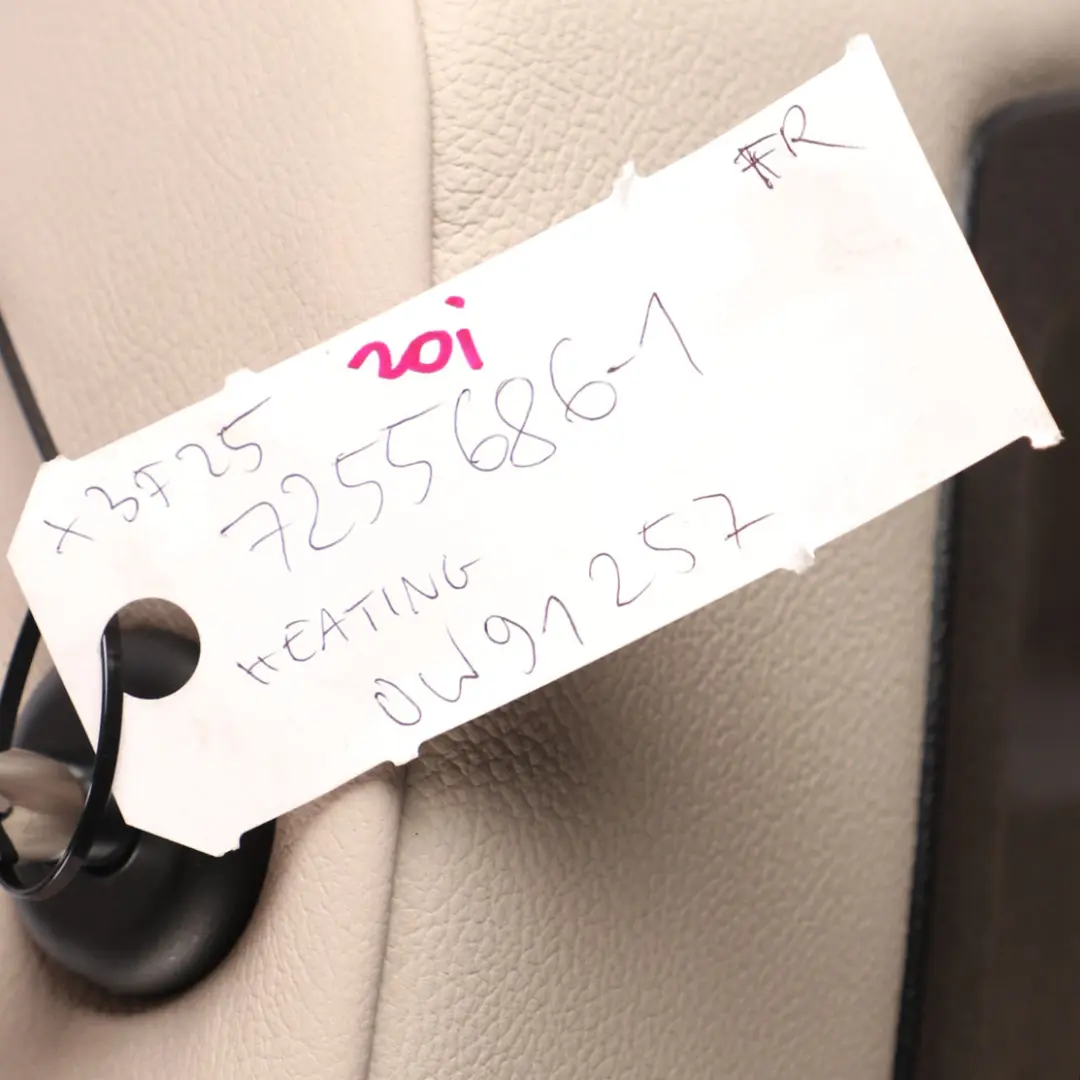 Front Seat BMW X3 F25 X4 F26 Sport Heated Right O/S Leather Nevada Oyster to with Part number 7255686 Front Seat BMW X3 F25 X4 F26 Sport Heated Right O/S Leather Nevada Oyster - SKU 7255686-1 - Part number 7255686