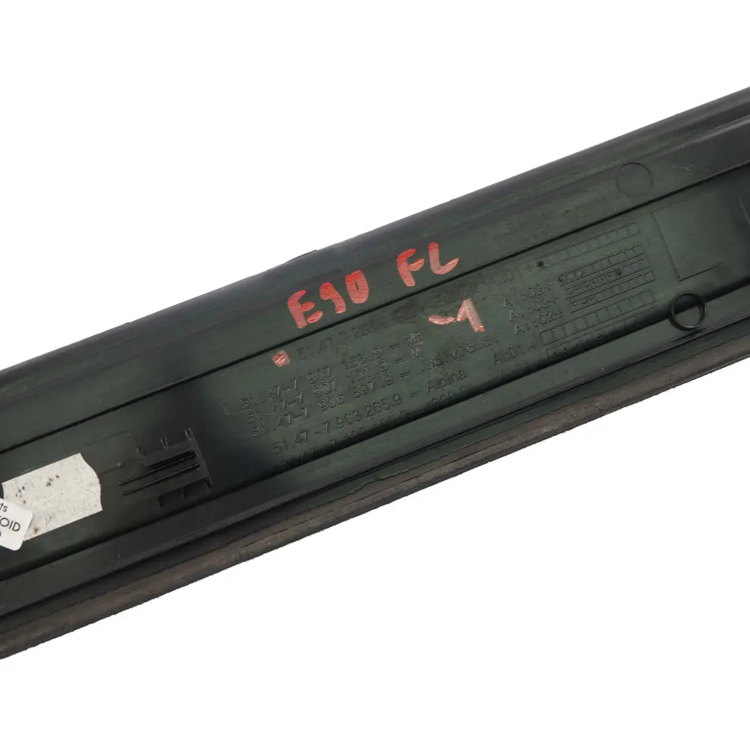 Front Entrance Cover Trim Strip Edition Left N/S to BMW E90 E91 LCI with Part number 7255929 BMW E90 E91 LCI Front Entrance Cover Trim Strip Edition Left N/S - SKU 7255929-1 - Part number 7255929