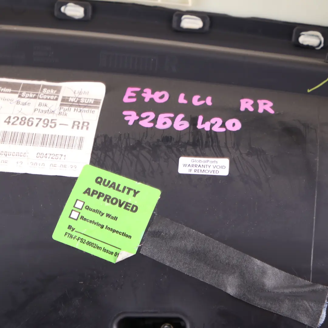  Door Card BMW X5 E70 LCI Rear Right O/S Trim Lining Cover Leather Nevada Oyster - SKU 7256420 - Part number 7256420