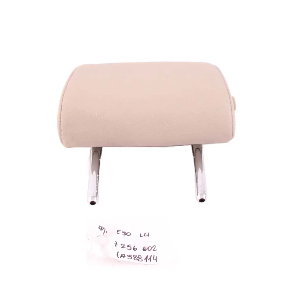 BMW 3 E90 E91 LCI Rear Seat Backrest Middle Folding Headrest Leather Oyster - SKU 7256602 - Part number 7256602