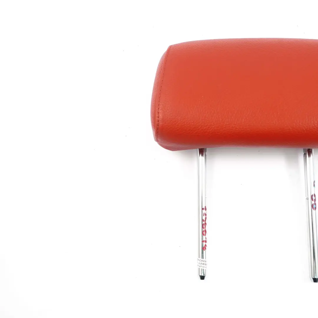 Left Right N/O/S Headrest Coral Red Leather to BMW E88 Convertible Rear Seat with Part number 7256614 BMW E88 Convertible Rear Seat Left Right N/O/S Headrest Coral Red Leather - SKU 7256614 - Part number 7256614