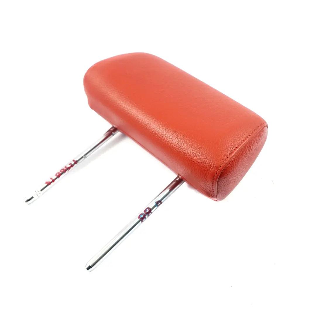 Left Right N/O/S Headrest Coral Red Leather to BMW E88 Convertible Rear Seat with Part number 7256614 BMW E88 Convertible Rear Seat Left Right N/O/S Headrest Coral Red Leather - SKU 7256614 - Part number 7256614