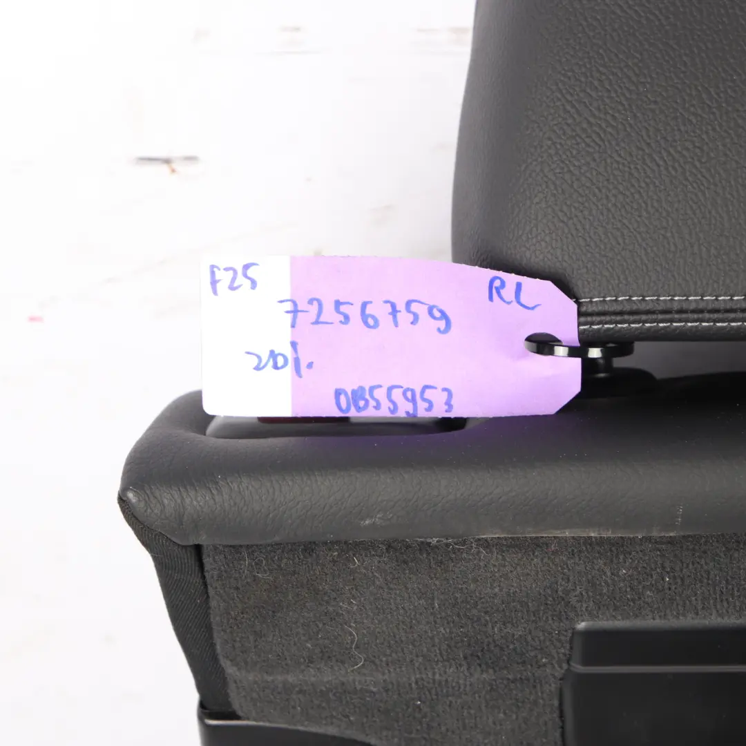 Respaldo asiento trasero izquierdo Cubierta d cuero Nevada Negro para BMW F25 con número de pieza 7256759 BMW F25 Respaldo asiento trasero izquierdo Cubierta d cuero Nevada Negro - SKU 7256759 - Número de pieza 7256759