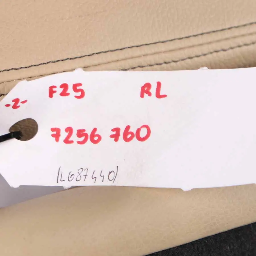 Backrest Rear Left N/S Back Cover Leather Nevada Beige to BMW X3 F25 Seat with Part number 7256760 BMW X3 F25 Seat Backrest Rear Left N/S Back Cover Leather Nevada Beige - SKU 7256760 - Part number 7256760