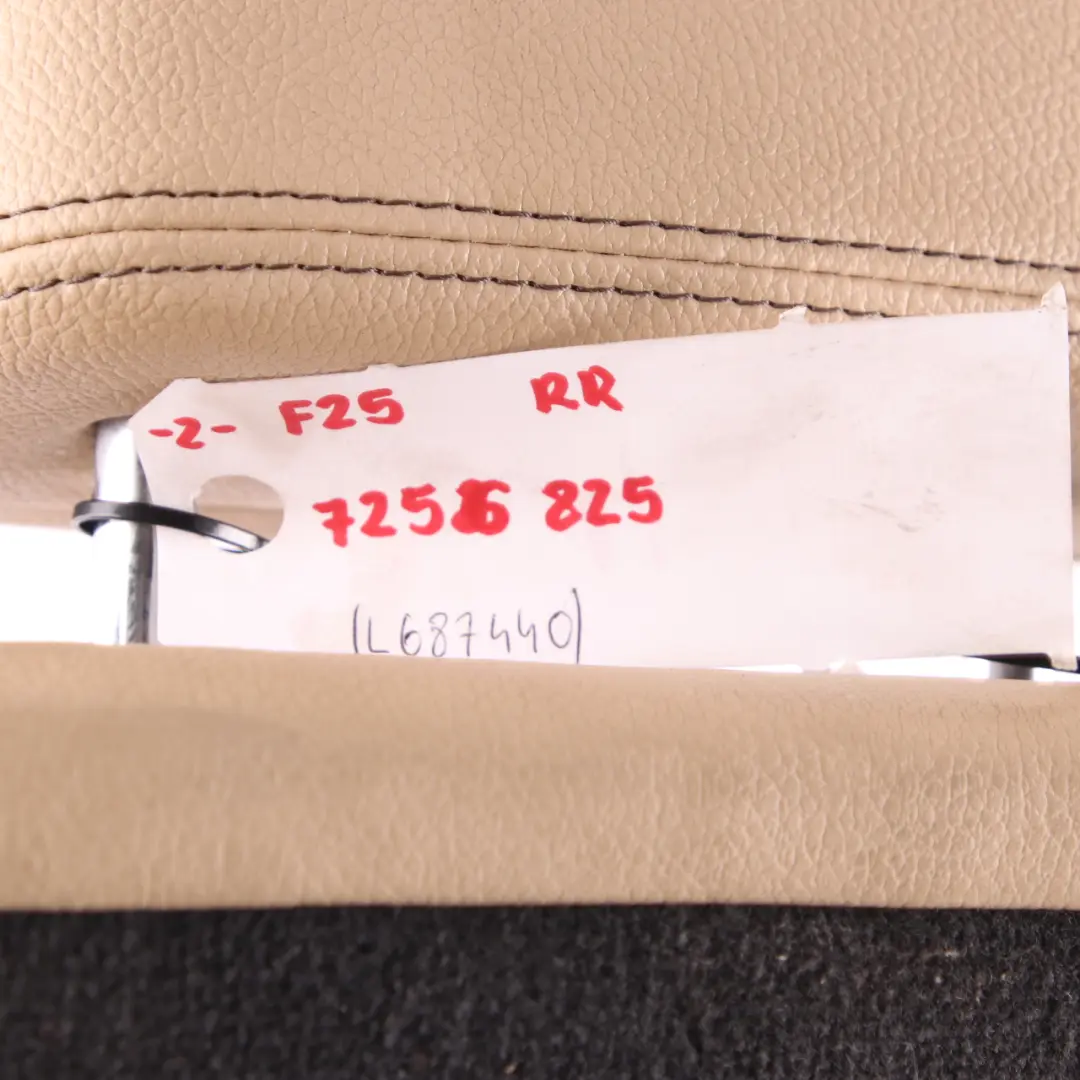 BMW X3 F25 Dossier de siège arrière droit Back Cover Cuir Nevada Beige - SKU 7256825 - Numéro de pièce 7256825