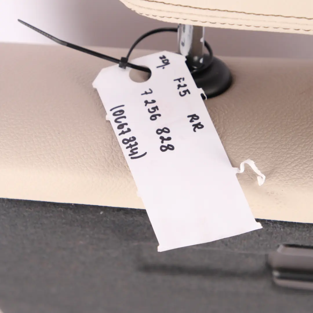 BMW X3 F25 Respaldo Asiento Trasero Derecho Apoyabrazos Cuero Nevada Oyster - SKU 7256828 - Número de pieza 7256828