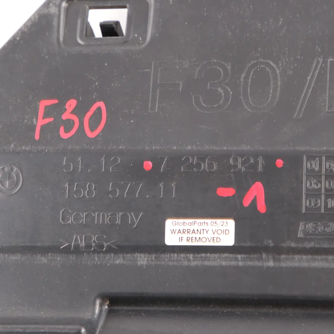 BMW F30 F31 Soporte Parachoques Refuerzo Central Trasero Barra Choque Inferior - SKU 7256921-1 - Número de pieza 7256921