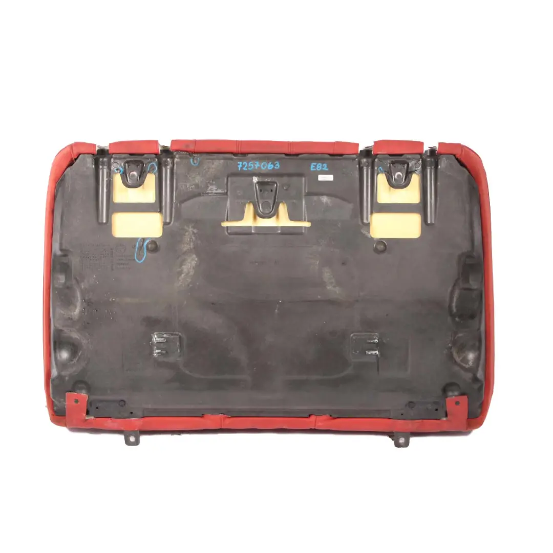 Bench Backrest Cover Leather Boston Coral Red to BMW E88 Convertible Rear Seat with Part number 7257063 BMW E88 Convertible Rear Seat Bench Backrest Cover Leather Boston Coral Red - SKU 7257063-1 - Part number 7257063