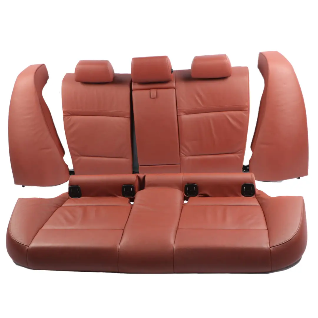 Brown Leather Rear Seats Set Bench Folding Backrest to Rear Seat BMW E90 LCI Red with Part number 7257090 Rear Seat BMW E90 LCI Red Brown Leather Rear Seats Set Bench Folding Backrest - SKU 7257090-1 - Part number 7257090