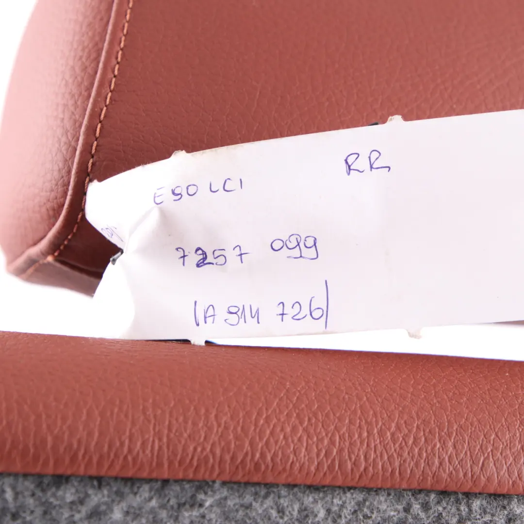 Backrest BMW E90 LCI Right O/S Cover Red Brown Leather Ski Bag Insert to Rear Seat with Part number 7257099 Rear Seat Backrest BMW E90 LCI Right O/S Cover Red Brown Leather Ski Bag Insert - SKU 7257099 - Part number 7257099