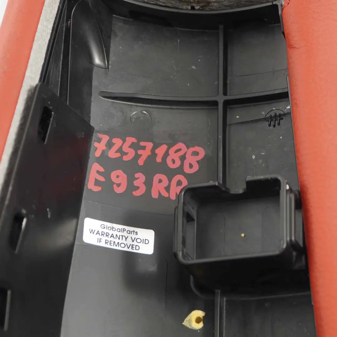 BMW E93 Cabrio Acabado Lateral Asiento Trasero Derecho Cuero Rojo - SKU 7257188 - Número de pieza 7257188