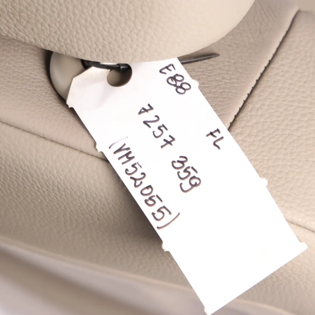 Heated Front Left N/S Beige Leather Seat to BMW 1 Series E88 Convertible Cabrio with Part number 7257359 BMW 1 Series E88 Convertible Cabrio Heated Front Left N/S Beige Leather Seat - SKU 7257359 - Part number 7257359