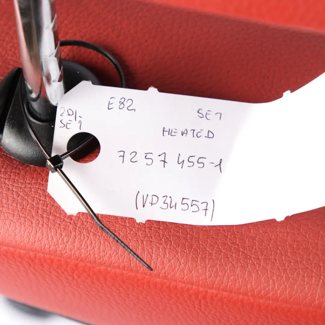 Seats BMW E82 Coupe Heated M Sport Red Leather Front Rear Seat Door Cards to with Part number 7257455 Seats BMW E82 Coupe Heated M Sport Red Leather Front Rear Seat Door Cards - SKU 7257455-1 - Part number 7257455