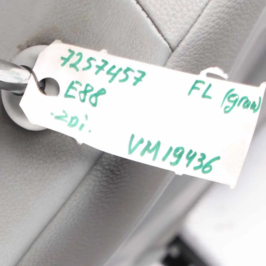 Front Left N/S Seat Side Alaska Grey Leather Boston to BMW E88 Convertible M Sport with Part number 7257457 BMW E88 Convertible M Sport Front Left N/S Seat Side Alaska Grey Leather Boston - SKU 7257457-1 - Part number 7257457