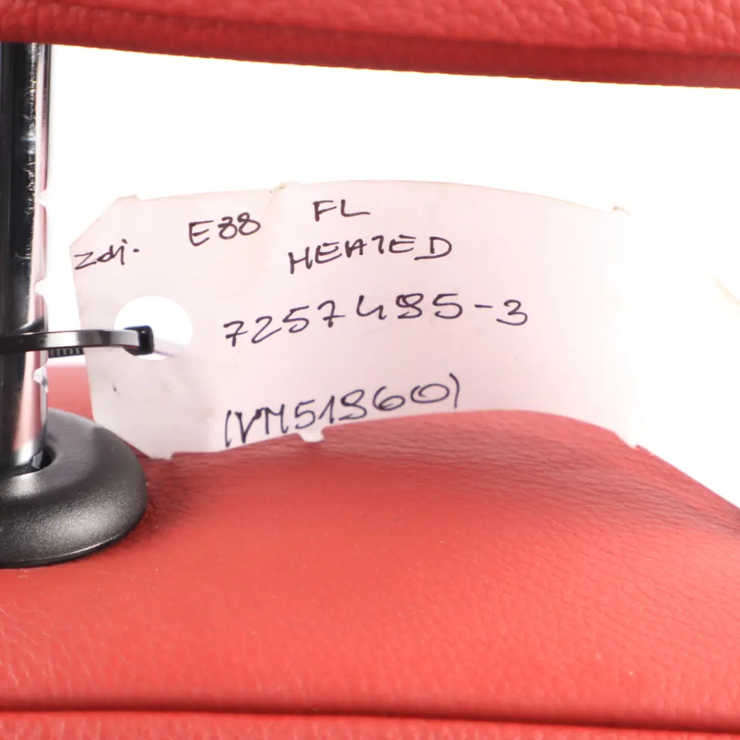 Front Seat Heated M Sport Left N/S Red Boston Leather to BMW E88 Convertible with Part number 7257495 BMW E88 Convertible Front Seat Heated M Sport Left N/S Red Boston Leather - SKU 7257495-3 - Part number 7257495