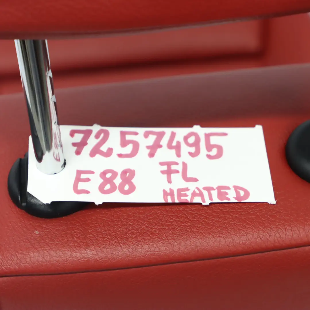 BMW E88 Asiento Descapotable MSport Delantero Izquierdo Cuero Rojo Calefactado - SKU 7257495 - Número de pieza 7257495