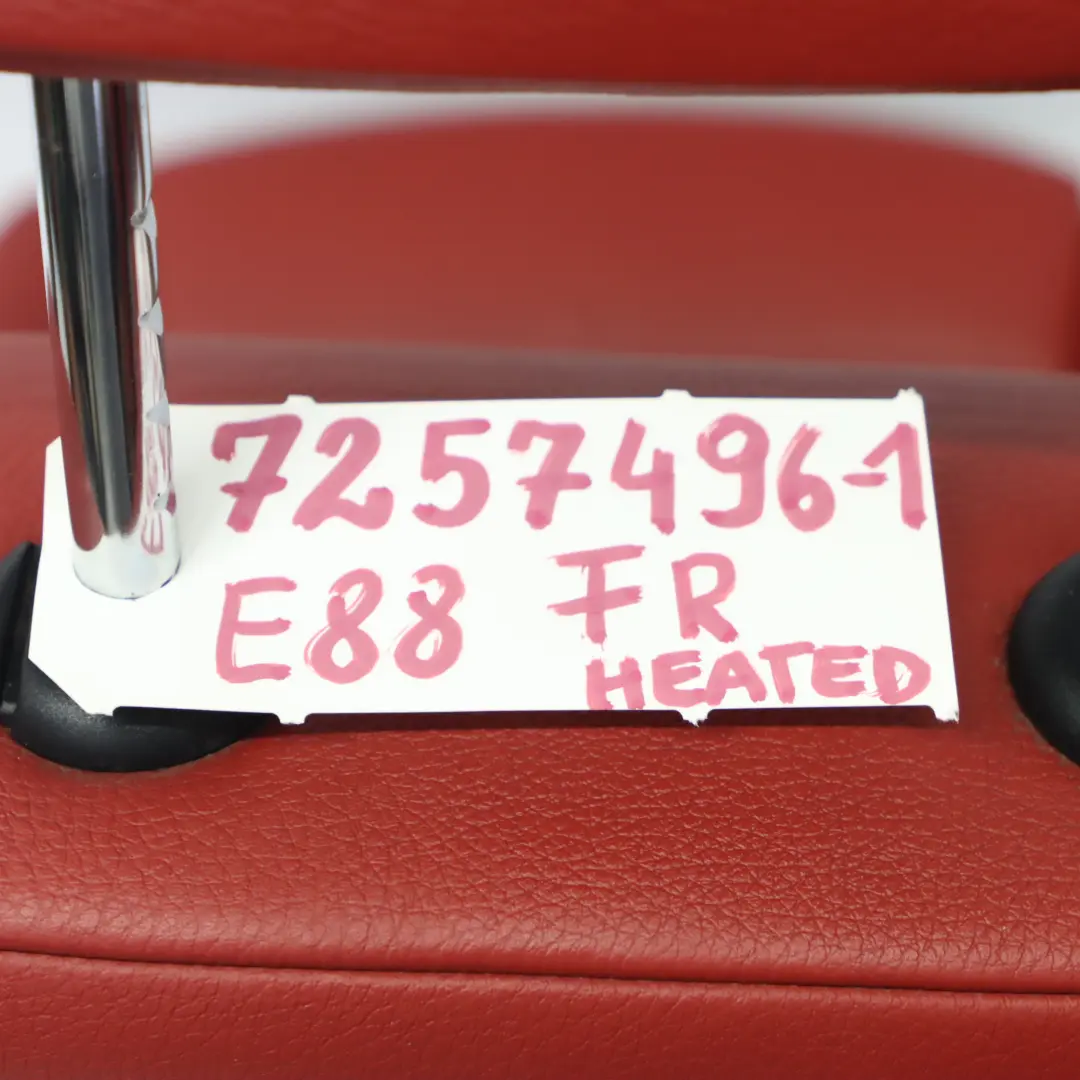 BMW E88 Convertible M Sport Front Right O/S Seat Side Red Boston Leather Heated - SKU 7257496-1 - Part number 7257496