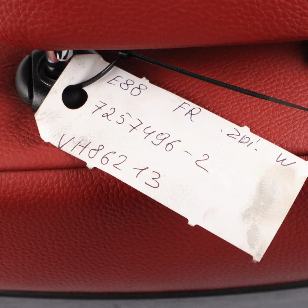 Front Right O/S Seat Side Red Boston Leather to BMW E88 Convertible M Sport with Part number 7257496 BMW E88 Convertible M Sport Front Right O/S Seat Side Red Boston Leather - SKU 7257496-2 - Part number 7257496