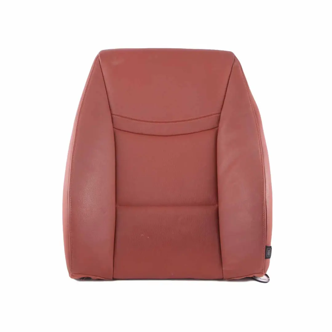 Front Left N/S Heated Backrest Cover Leather Red Brown to BMW E90 LCI Seat Cover with Part number 7257547 BMW E90 LCI Seat Cover Front Left N/S Heated Backrest Cover Leather Red Brown - SKU 7257547 - Part number 7257547