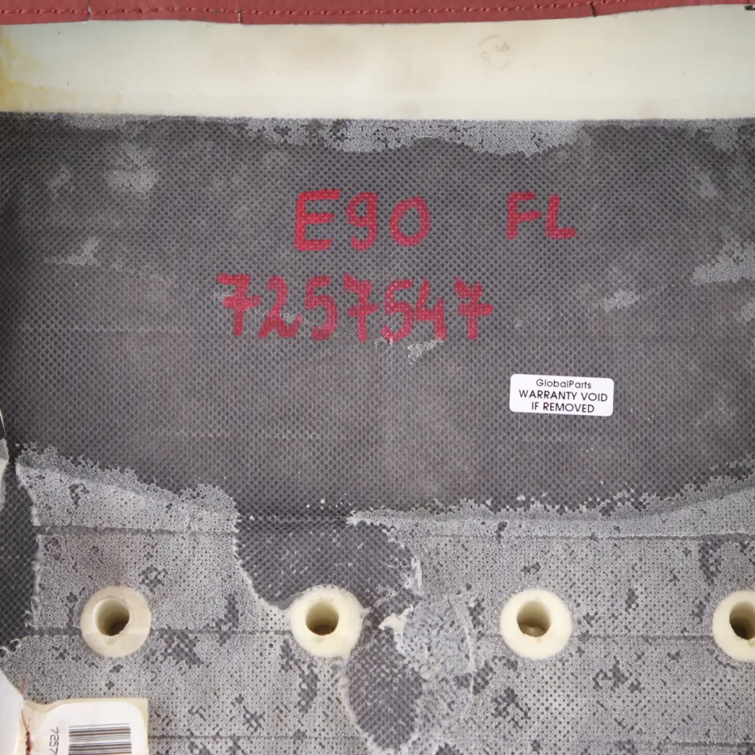 Front Left N/S Heated Backrest Cover Leather Red Brown to BMW E90 LCI Seat Cover with Part number 7257547 BMW E90 LCI Seat Cover Front Left N/S Heated Backrest Cover Leather Red Brown - SKU 7257547 - Part number 7257547