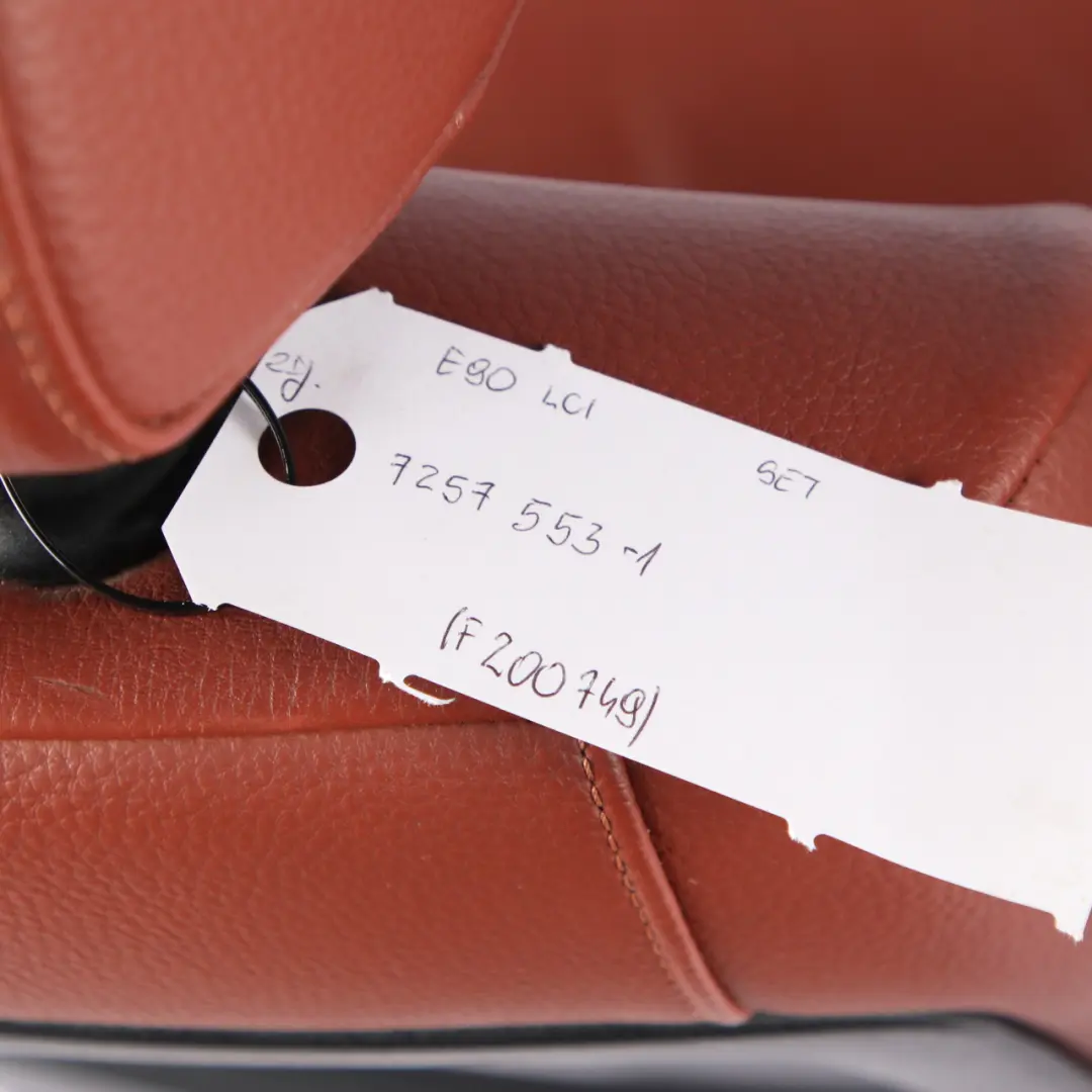 Leather Seats BMW E90 LCI Saloon Red Brown Dakota Interior Seat with Door Cards to with Part number 7257553 Leather Seats BMW E90 LCI Saloon Red Brown Dakota Interior Seat with Door Cards - SKU 7257553-1 - Part number 7257553