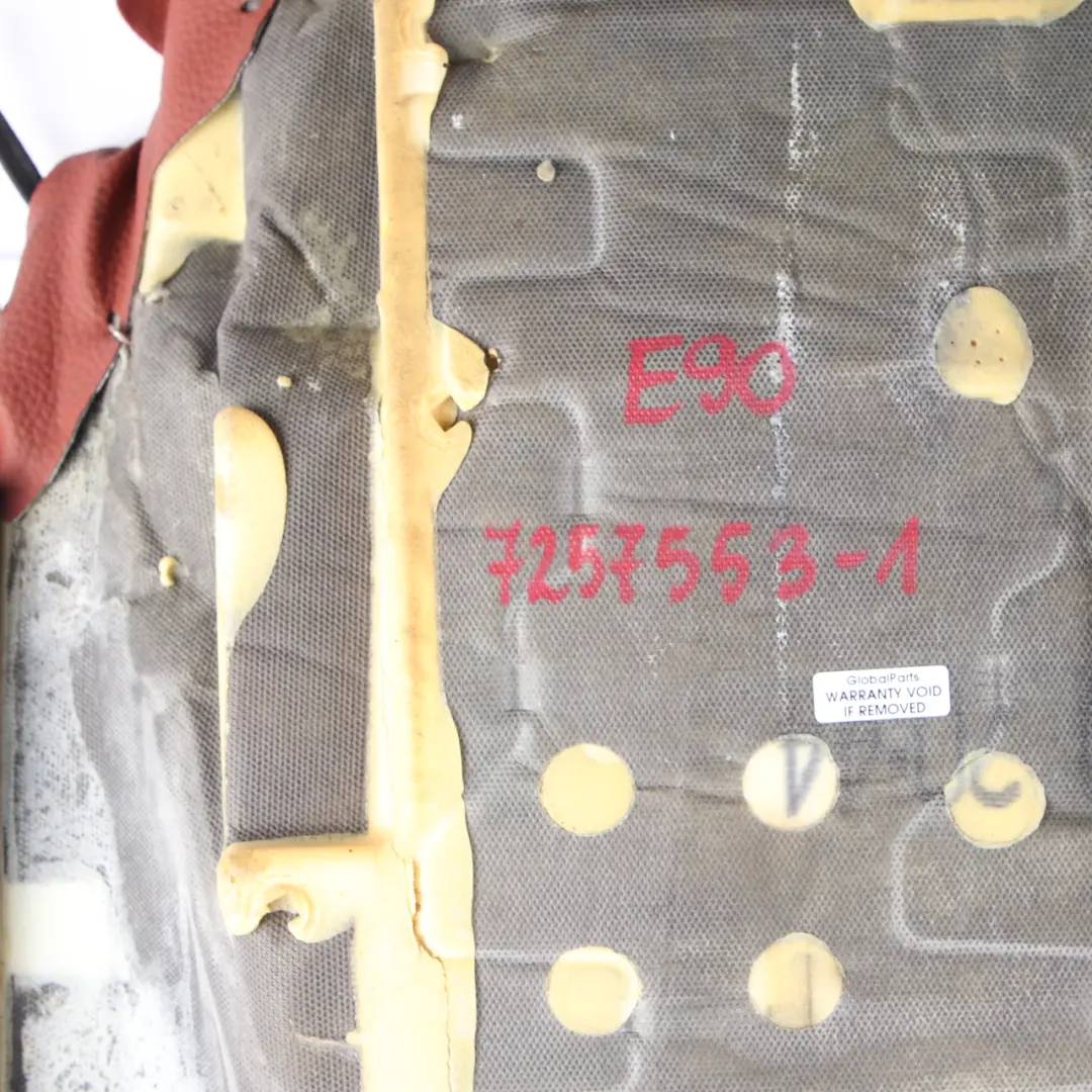 Front Left Right Heated N/O/S Leather Dakota Red Brown to BMW E90 LCI Seat Cover with Part number 7257553 BMW E90 LCI Seat Cover Front Left Right Heated N/O/S Leather Dakota Red Brown - SKU 7257553 - Part number 7257553