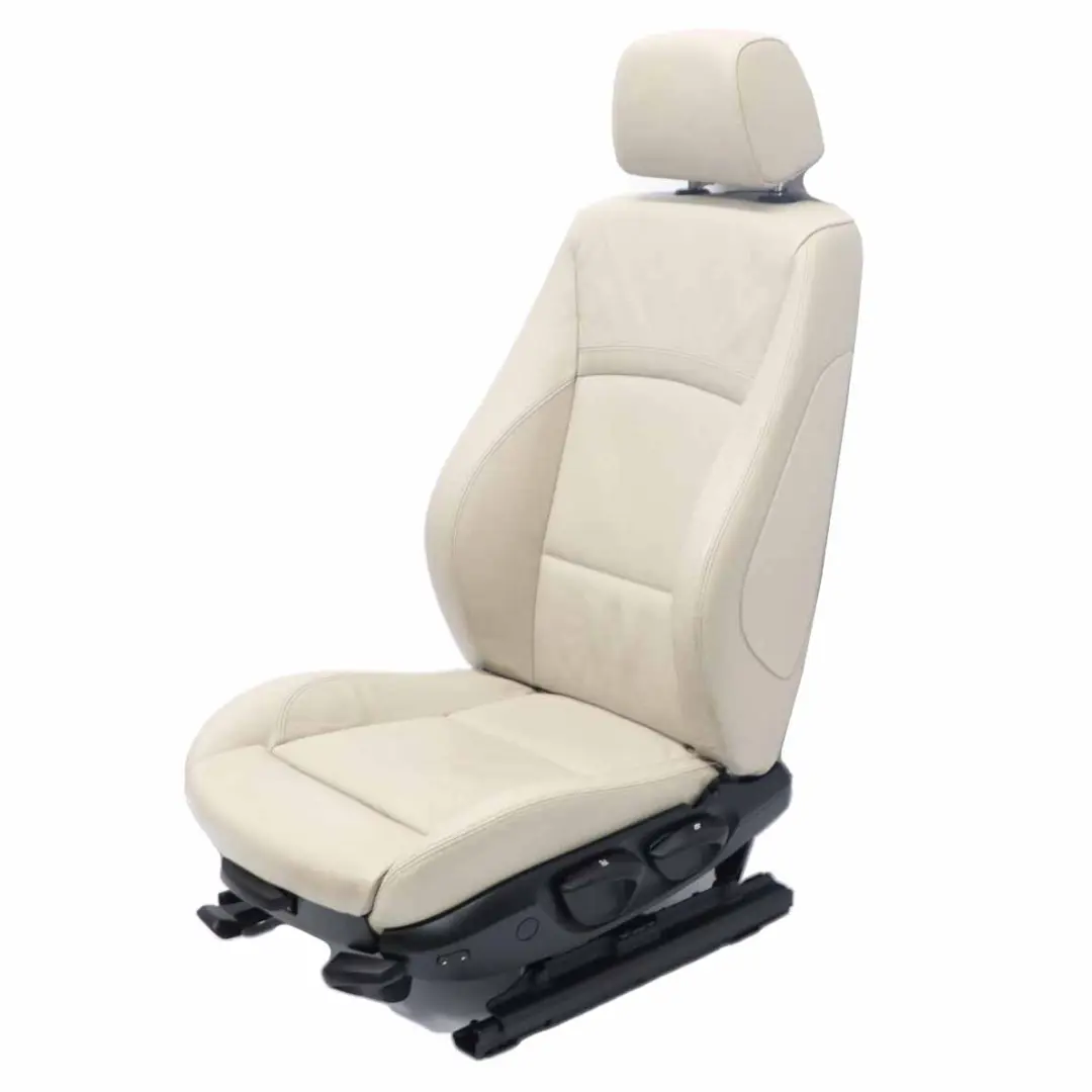 Oyster Leather Interior Front Left Seat N/S to BMW E90 E91 LCI M Sport with Part number 7257599 BMW E90 E91 LCI M Sport Oyster Leather Interior Front Left Seat N/S - SKU 7257599-1 - Part number 7257599