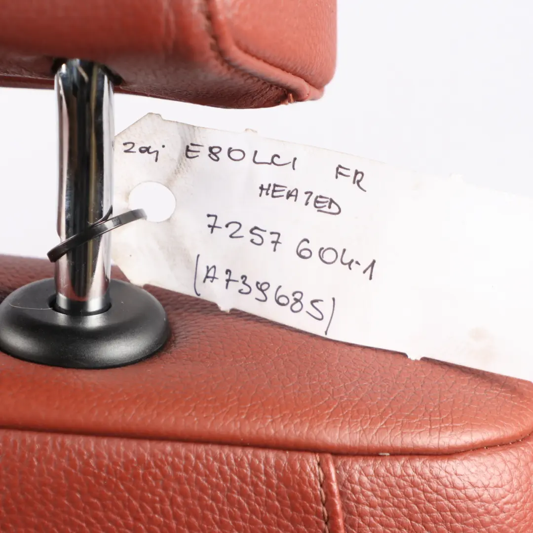 Front Seat BMW E90 E91 LCI M Sport Right O/S Heated Leather Dakota Red Brown to with Part number 7257604 Front Seat BMW E90 E91 LCI M Sport Right O/S Heated Leather Dakota Red Brown - SKU 7257604-1 - Part number 7257604