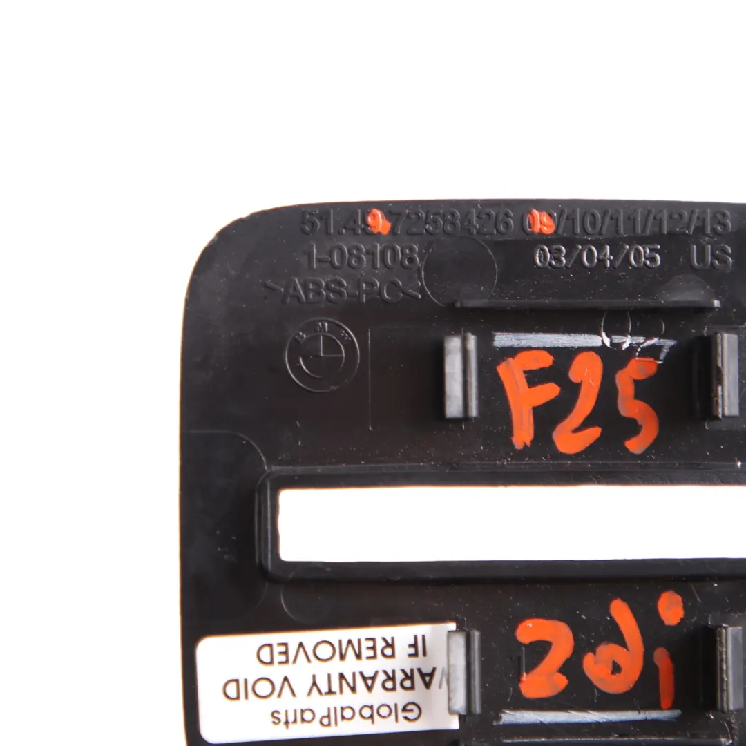 Interior Cubierta Panel Negro para BMW X3 F25 con número de pieza 7258426 BMW X3 F25 Interior Cubierta Panel Negro - SKU 7258426 - Número de pieza 7258426