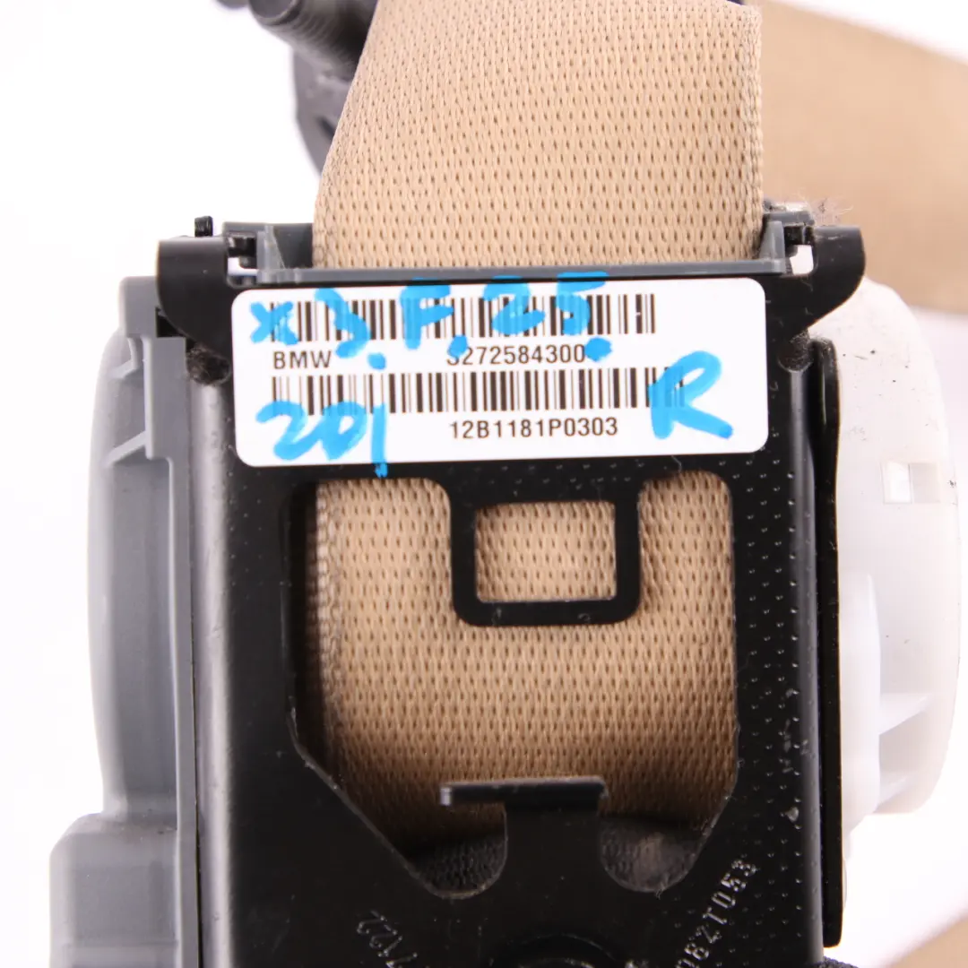 Seat Belt BMW X3 F25 X4 F26 Upper Seatbelt Front Right O/S Safety Beige - SKU 7258430 - Part number 7258430