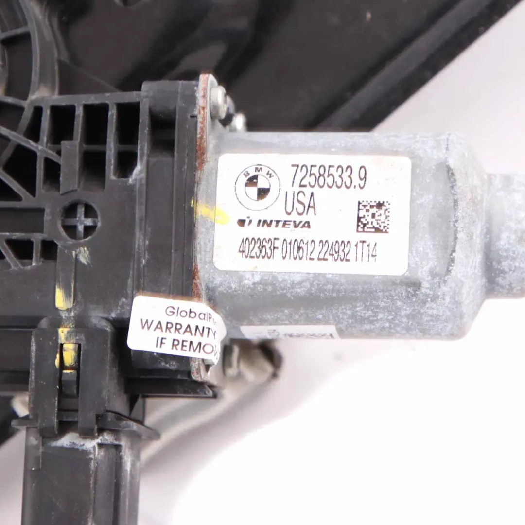 BMW X3 F25 Window Lifter Front Door Left N/S Regulator Mechanism Motor - SKU 7258533 - Part number 7258533