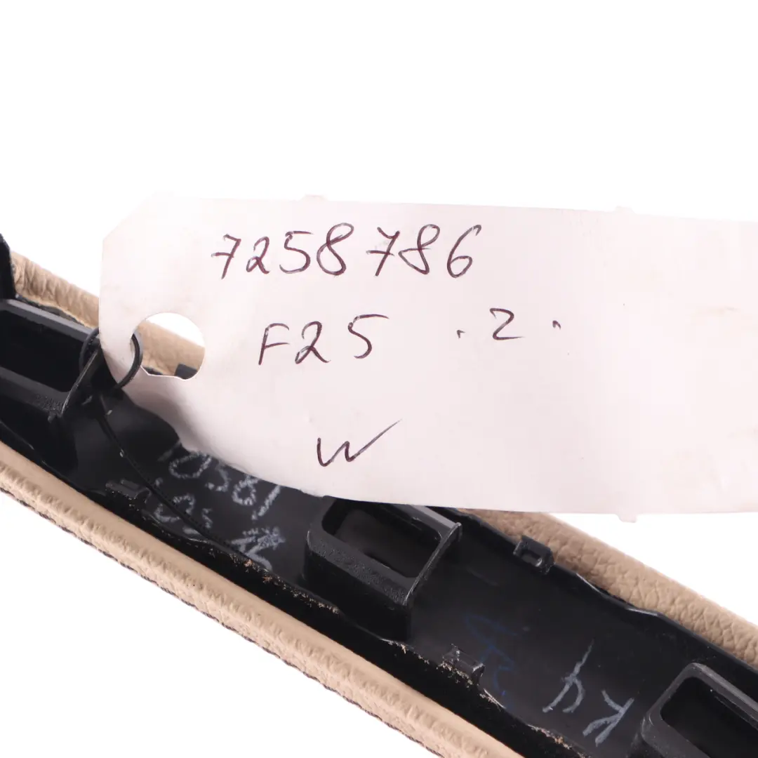 Door Card Interior Handle Cover Grab Right O/S Leather Nevada Beige BMW X3 F25 - SKU 7258786 - Part number 7258786