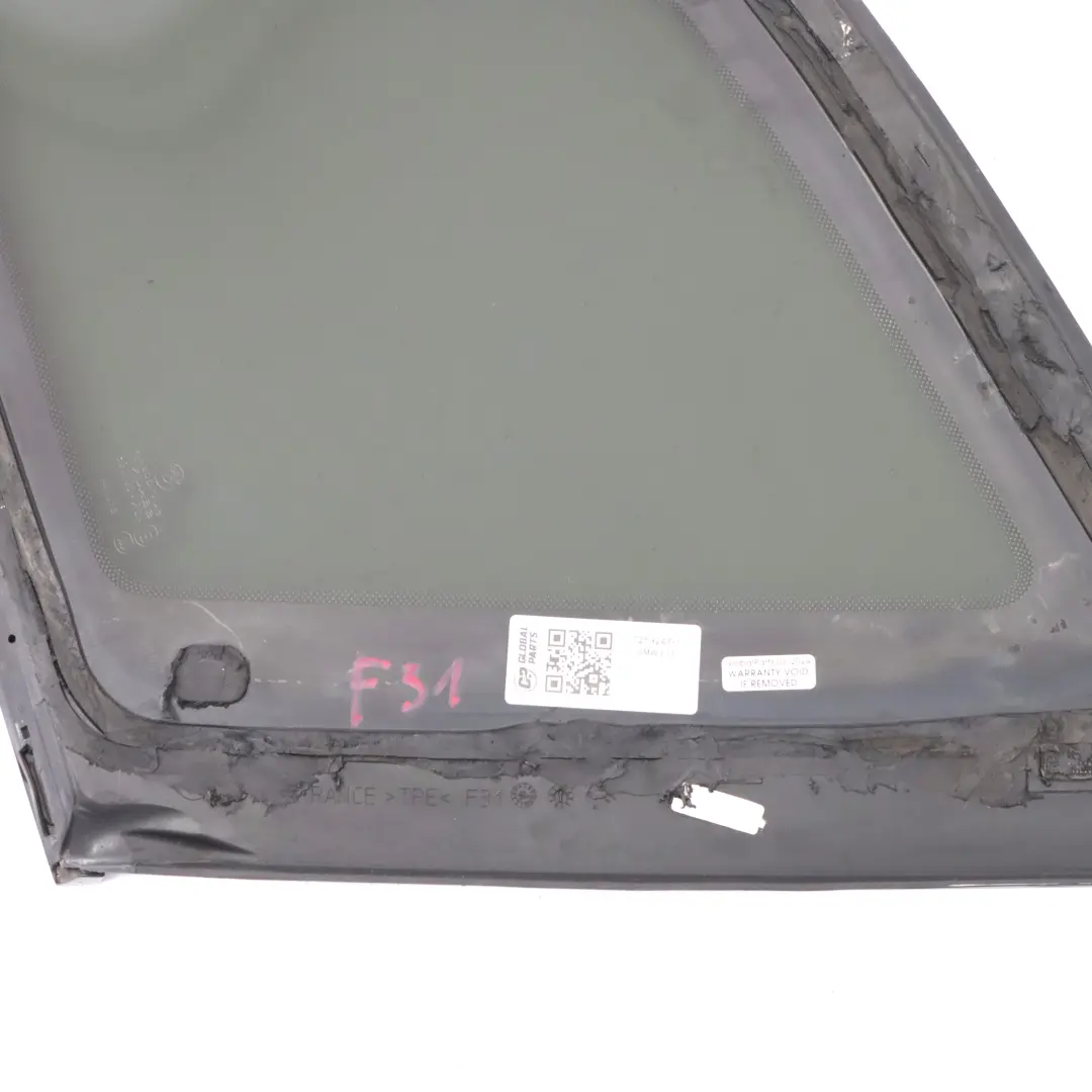 BMW F31 Touring Rear Left N/S Side Window Black AS3 Tinted Glass SSG - SKU 7259247-3 - Part number 7259247