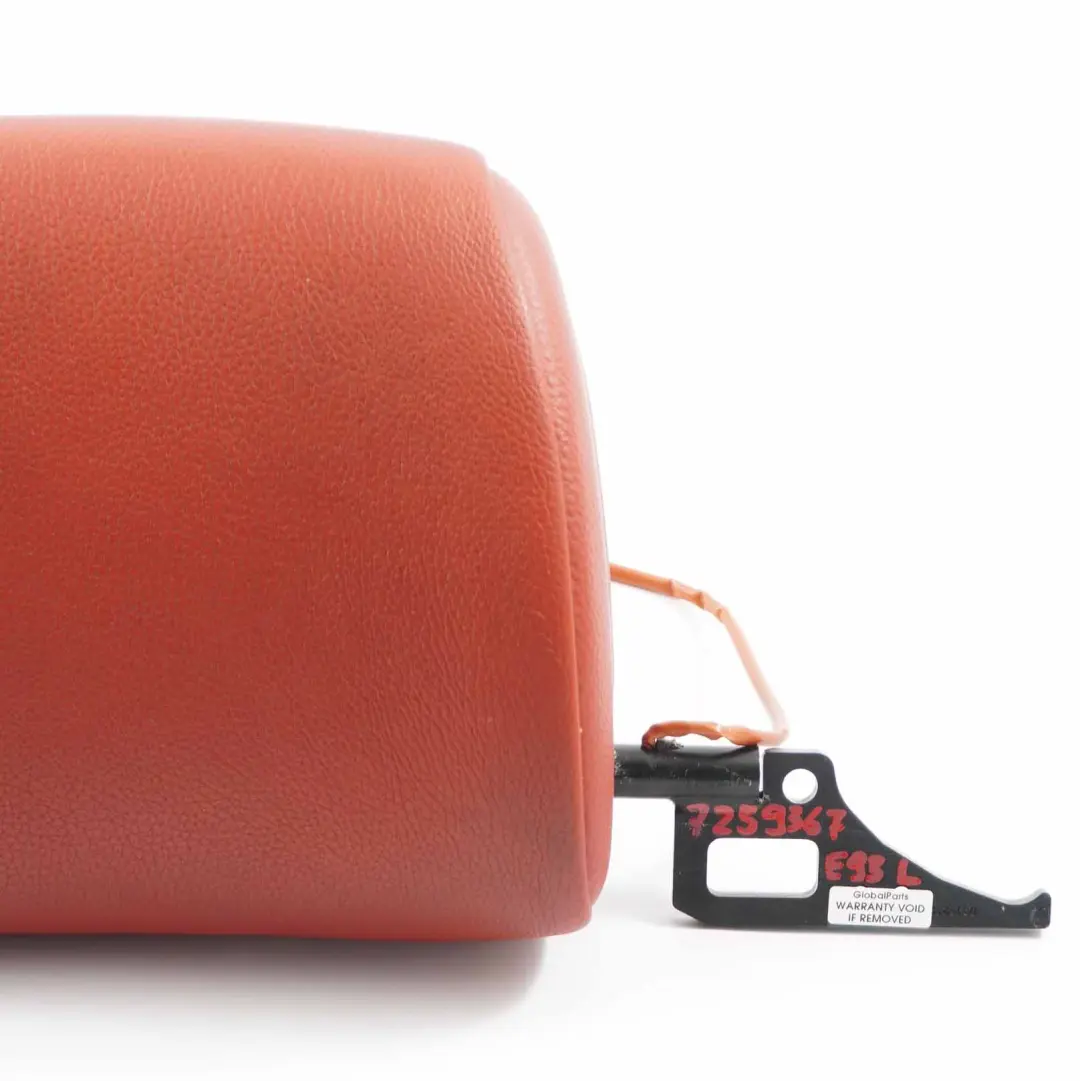 Headrest Front Convertible Left Seat N/S Leather Coral Red to BMW E93 Seat with Part number 7259367 BMW E93 Seat Headrest Front Convertible Left Seat N/S Leather Coral Red - SKU 7259367 - Part number 7259367