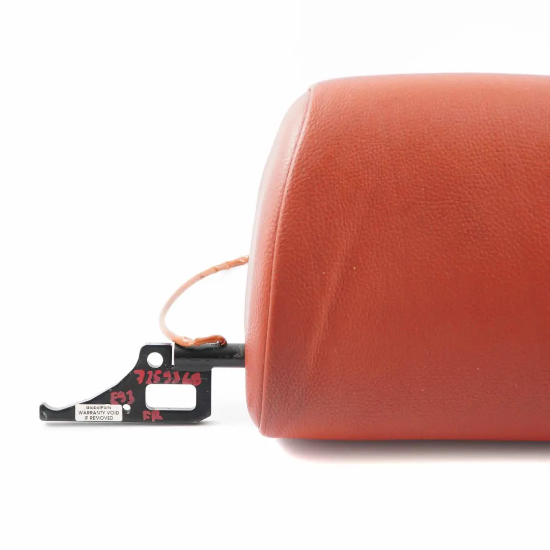 BMW E93 Seat Headrest Front Convertible Right Seat O/S Leather Coral Red - SKU 7259368 - Part number 7259368