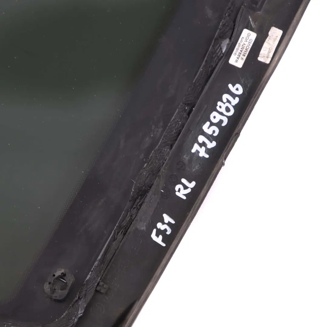 BMW F31 LCI Touring Rear Left N/S Side Window Black AS3 Glass - SKU 7259713-1 - Part number 7259713