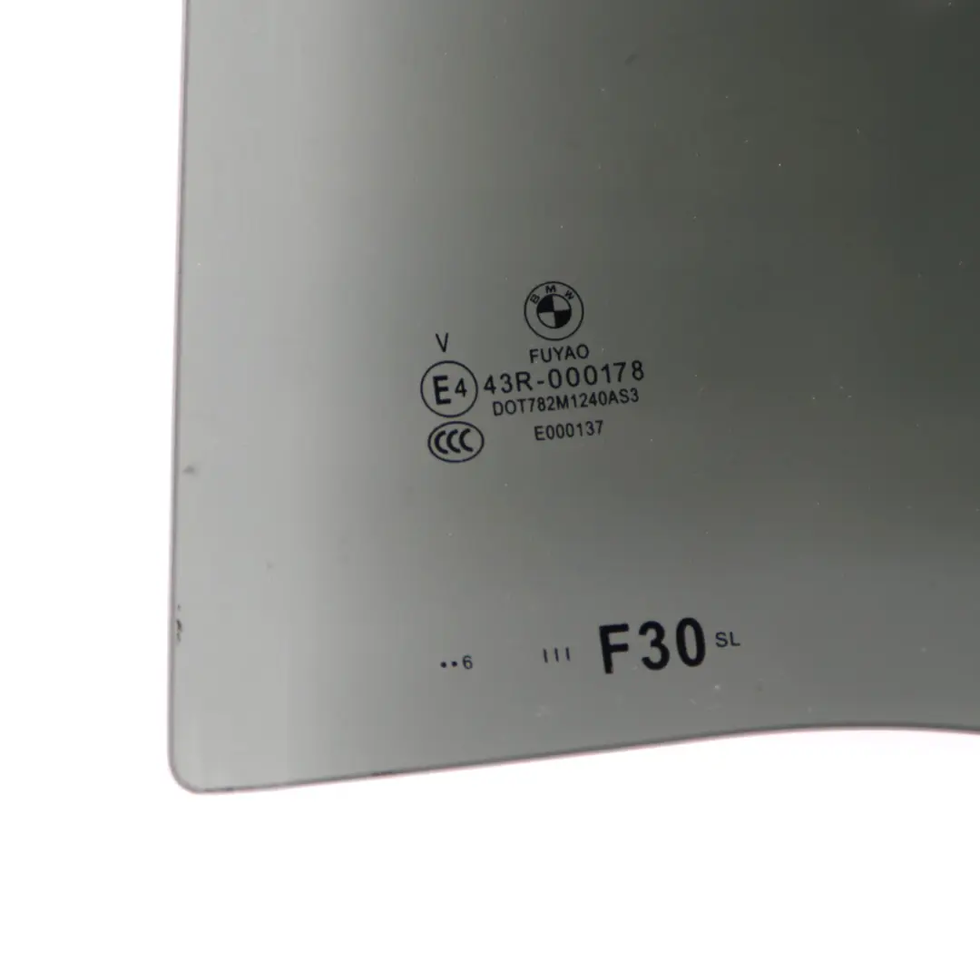 Window Glass BMW F30 F80 M3 Rear Left N/S Door Side Black SSG Panel AS3 - SKU 7259821 - Part number 7259821