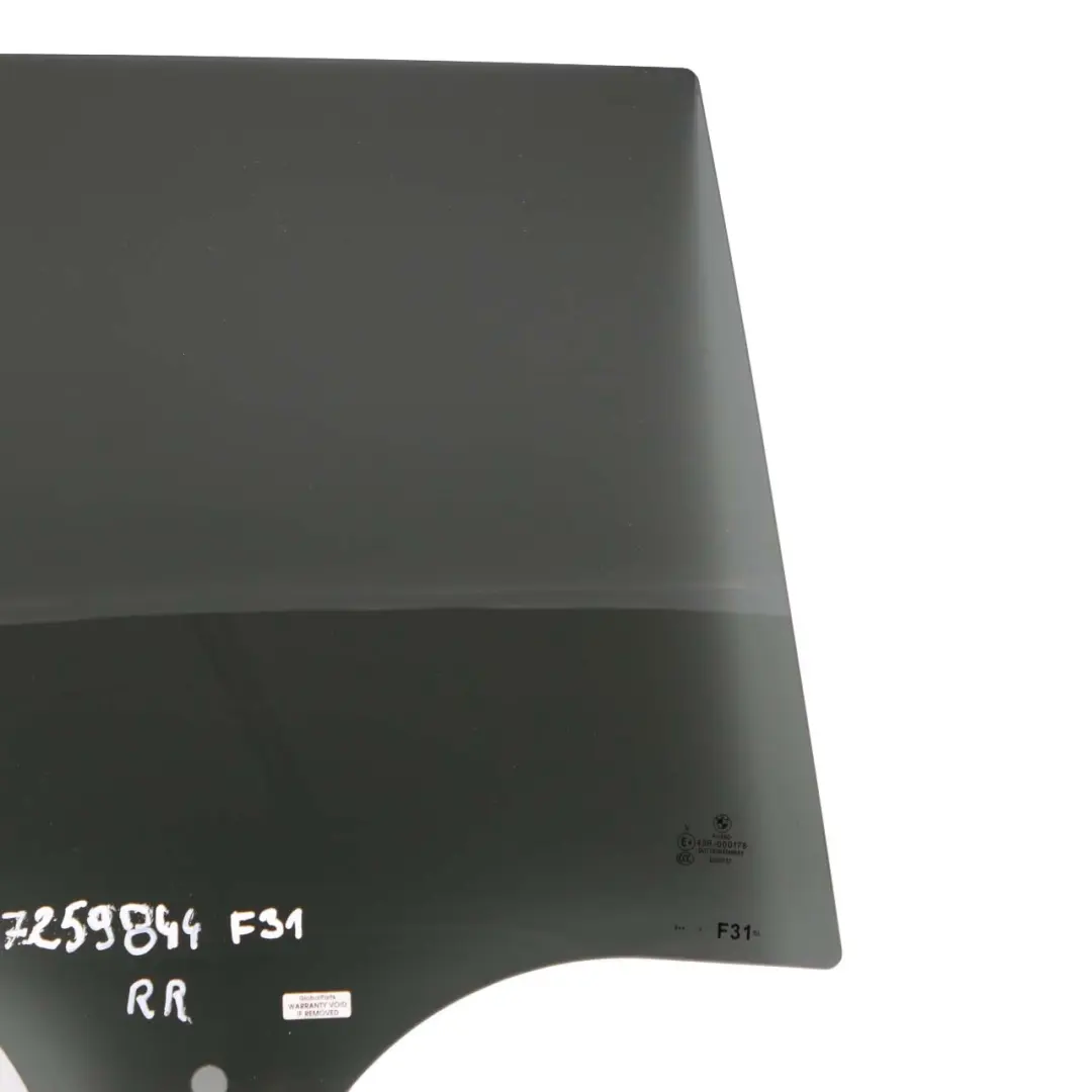 Ventana Puerta Vidrio Trasero Derecho Negro para BMW F31 LCI con número de pieza 7259844 BMW F31 LCI Ventana Puerta Vidrio Trasero Derecho Negro - SKU 7259844 - Número de pieza 7259844