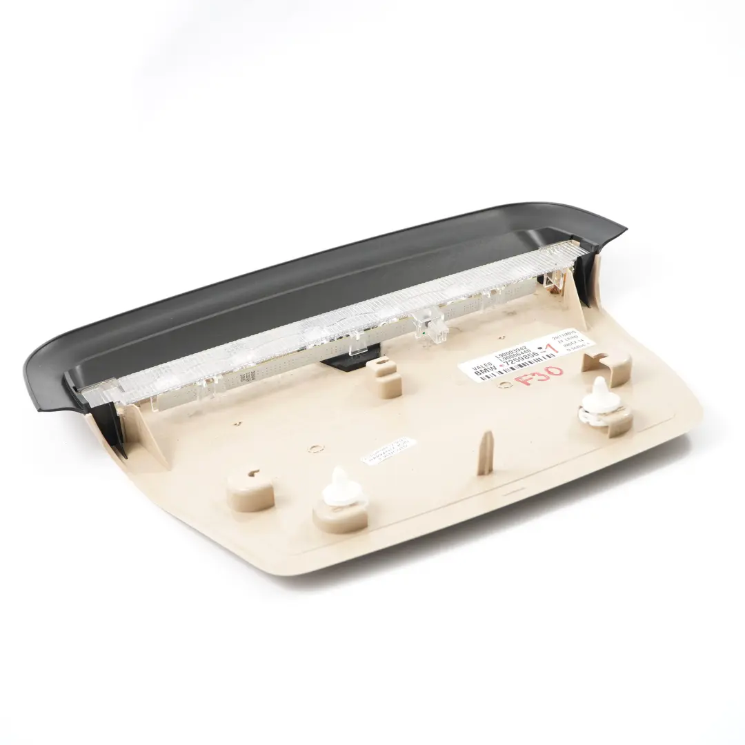 Luz de Freno Trasera Tercera Luz de Freno Tapa de Faro Oyster para BMW F30 con número de pieza 7259856 BMW F30 Luz de Freno Trasera Tercera Luz de Freno Tapa de Faro Oyster - SKU 7259856-1 - Número de pieza 7259856
