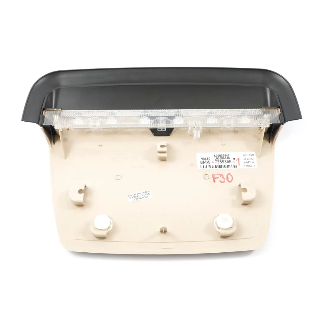 Luce Freno Posteriore Terzo Stop Coprifaro Oyster per BMW F30 con numero di parte 7259856 BMW F30 Luce Freno Posteriore Terzo Stop Coprifaro Oyster - SKU 7259856-1 - Numero di parte 7259856