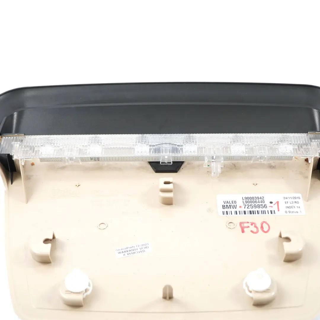 Bremslicht hinten Dritte Bremsleuchte Bremsleuchtenabdeckung für BMW F30 mit Teilenummer 7259856 BMW F30 Bremslicht hinten Dritte Bremsleuchte Bremsleuchtenabdeckung - SKU 7259856-1 - Teilenummer 7259856