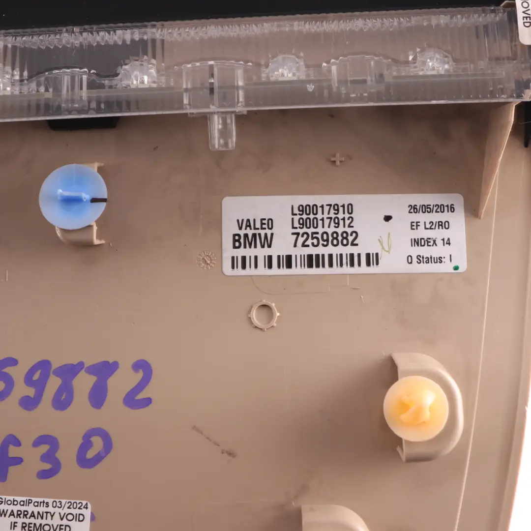 Brake Light BMW F30 Sedan Rear Top Interior Brake Third Stop Lamp Oyster to with Part number 7259882 Brake Light BMW F30 Sedan Rear Top Interior Brake Third Stop Lamp Oyster - SKU 7259882 - Part number 7259882