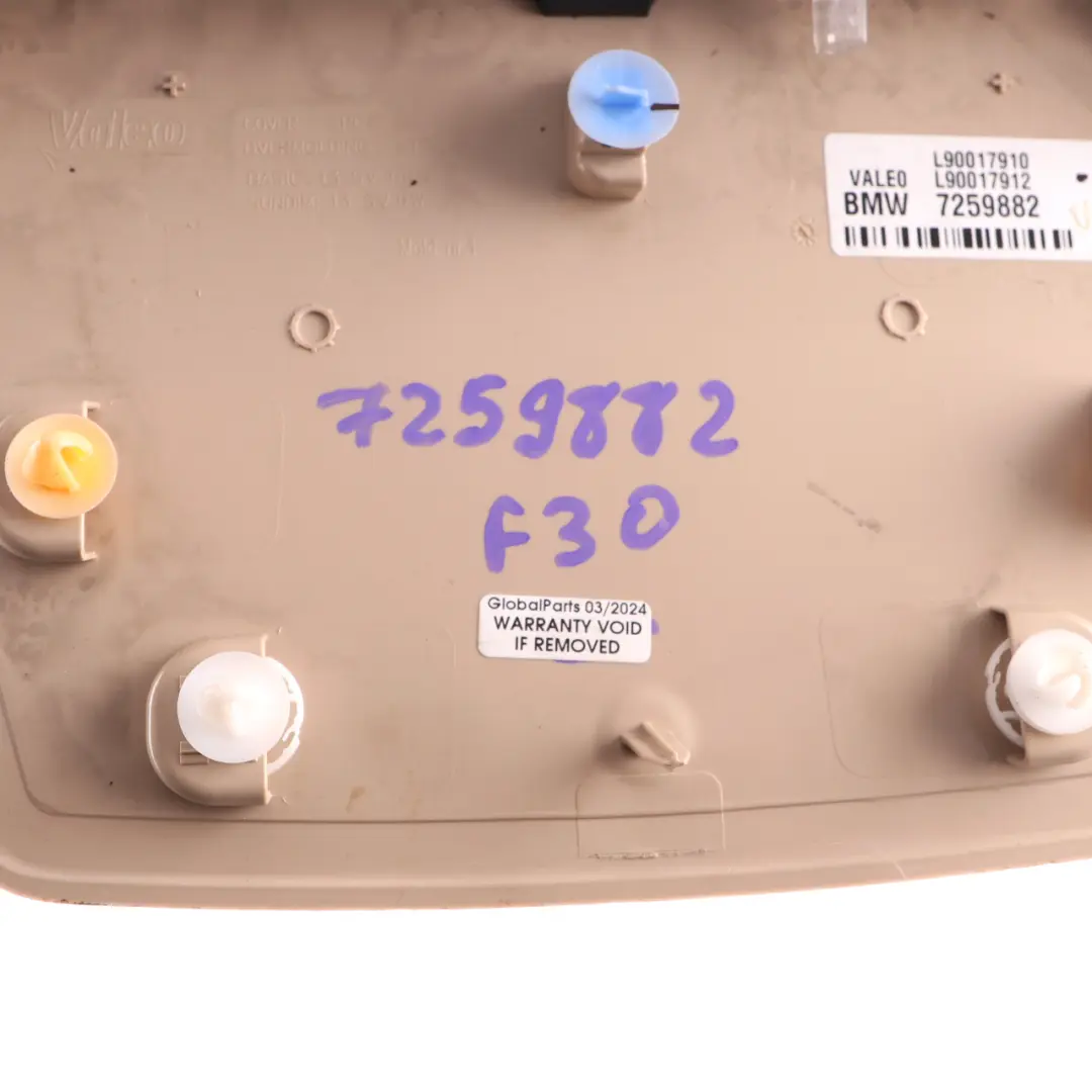 Brake Light BMW F30 Sedan Rear Top Interior Brake Third Stop Lamp Oyster to with Part number 7259882 Brake Light BMW F30 Sedan Rear Top Interior Brake Third Stop Lamp Oyster - SKU 7259882 - Part number 7259882