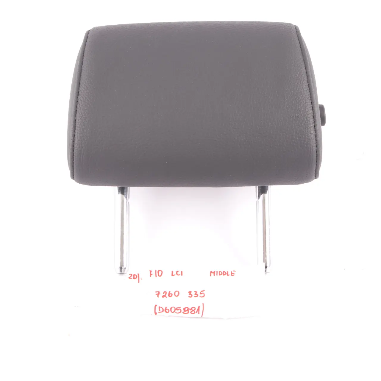 BMW F10 F11 Asiento Reposacabezas Trasero Central Cuero Dakota Negro 7260335