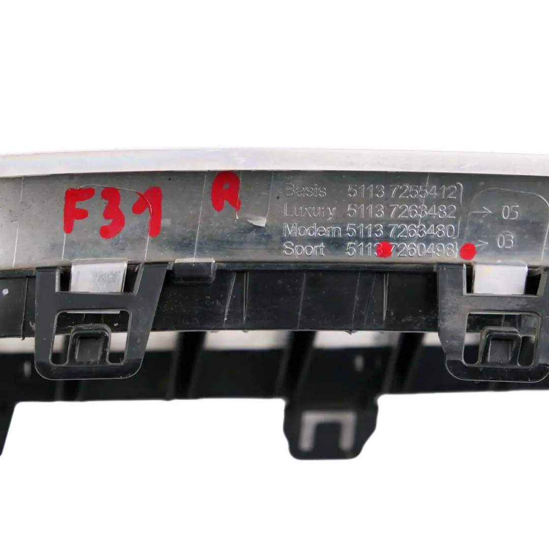 BMW F30 F31 LCI Parachoques Delantero Rejilla Marco Derecho Sport Cromo - SKU 7260498 - Número de pieza 7260498