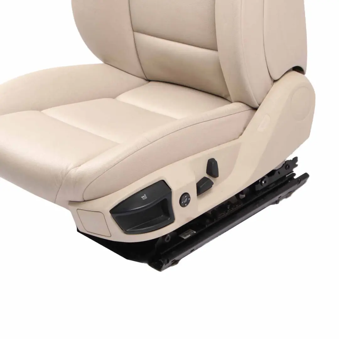 Fotel Siedzenie Lewy Przód Przedni Grzany Skóra Oyster do BMW F10 F11 o numerze 7260500 BMW F10 F11 Fotel Siedzenie Lewy Przód Przedni Grzany Skóra Oyster - SKU 7260500-4 - Numer Części 7260500